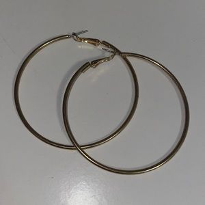 These are big gold hoops that have never been worn!
